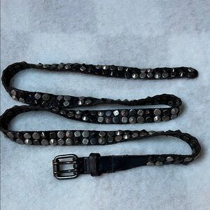 Vintage Diesel Studded Black Leather Belt – Made in Italy – Size 85/34